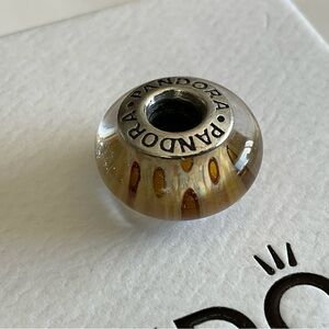 Pandora Retired Amber Leopard Murano Glass Charm